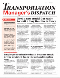 Transportation Manager's Dispatch Newsletter: October 12 Issue