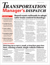 Transportation Manager's Dispatch Newsletter: October 25 Issue
