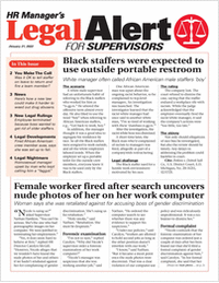 HR Manager's Legal Alert for Supervisors Newsletter: January 21 Edition
