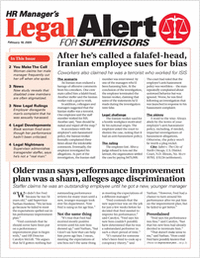 HR Manager's Legal Alert for Supervisors Newsletter: February 16 Edition