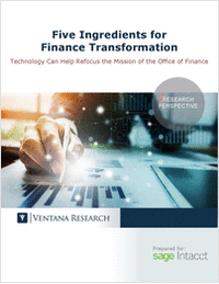 Five Ingredients for Finance Transformation