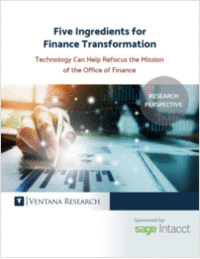 Five Ingredients for Finance Transformation
