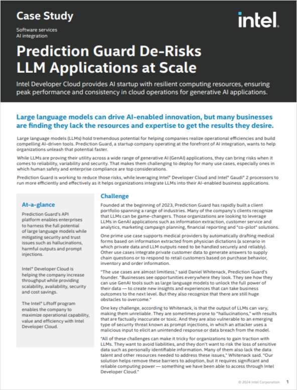 Prediction Guard De-Risks LLM Applications at Scale