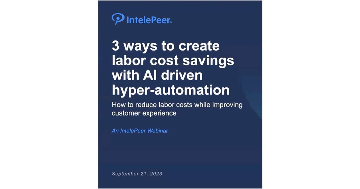 3 ways to create labor cost savings with AI driven hyper-automation Free Webinar - Vimarsana News