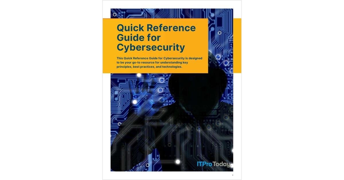 Quick Reference Guide for Cybersecurity