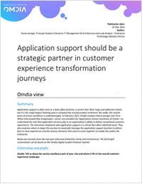 Application support should be a strategic partner in customer experience transformation journeys