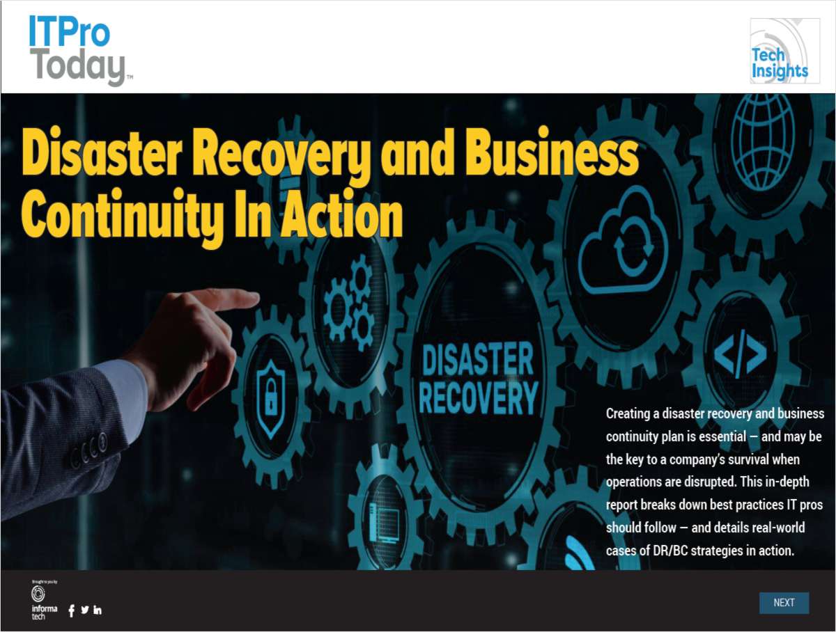 Disaster Recovery and Business Continuity In Action
