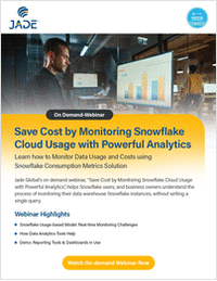 [On Demand-Webinar] - Save Cost by Monitoring Snowflake Cloud Usage with Powerful Analytics