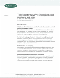 The Forrester Wave™: Enterprise Social Platforms, Q2 2014