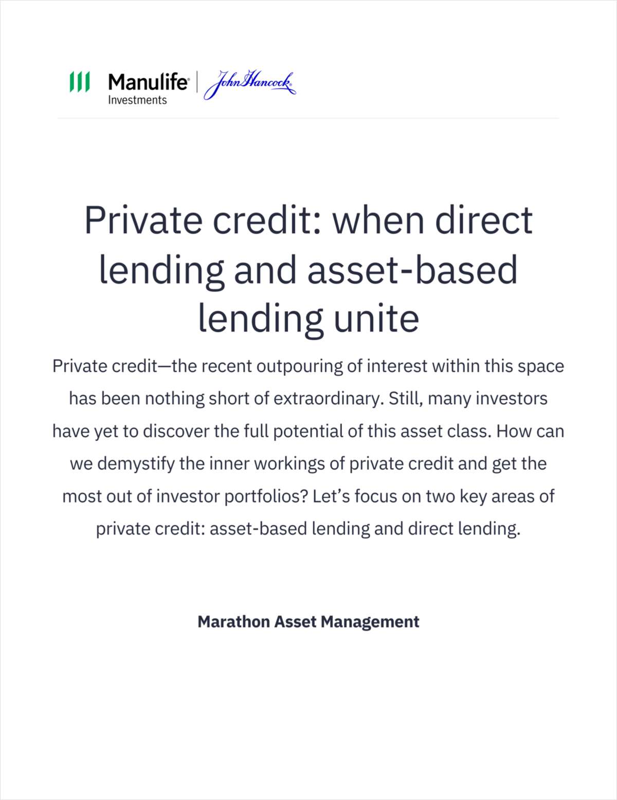 Private credit: when direct lending and asset-based lending unite