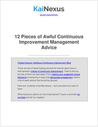 12 Pieces of Awful Continuous Improvement Management Advice