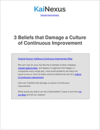 3 Beliefs that Damage a Culture of Continuous Improvement