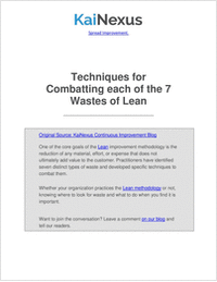 Techniques for Combatting each of the 7 Wastes of Lean