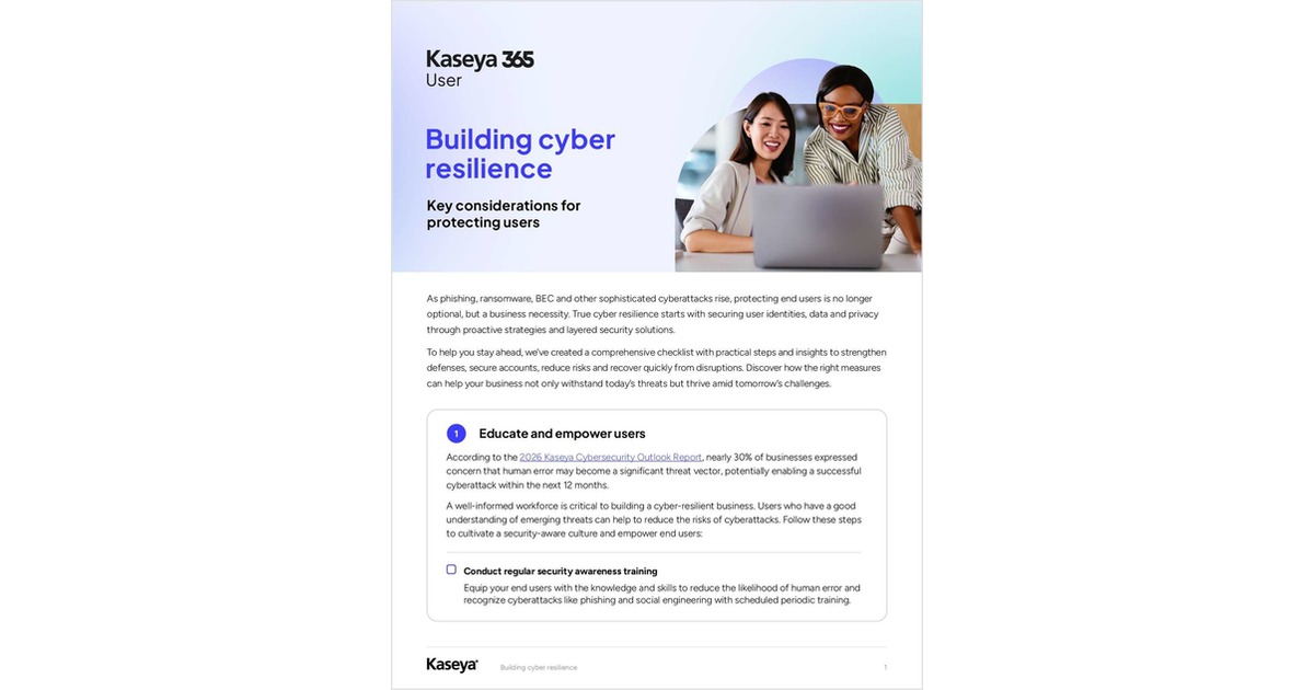 Building cyber resilience