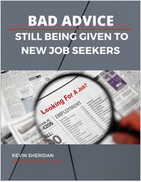 Bad Advice Still Being Given To New Job Seekers