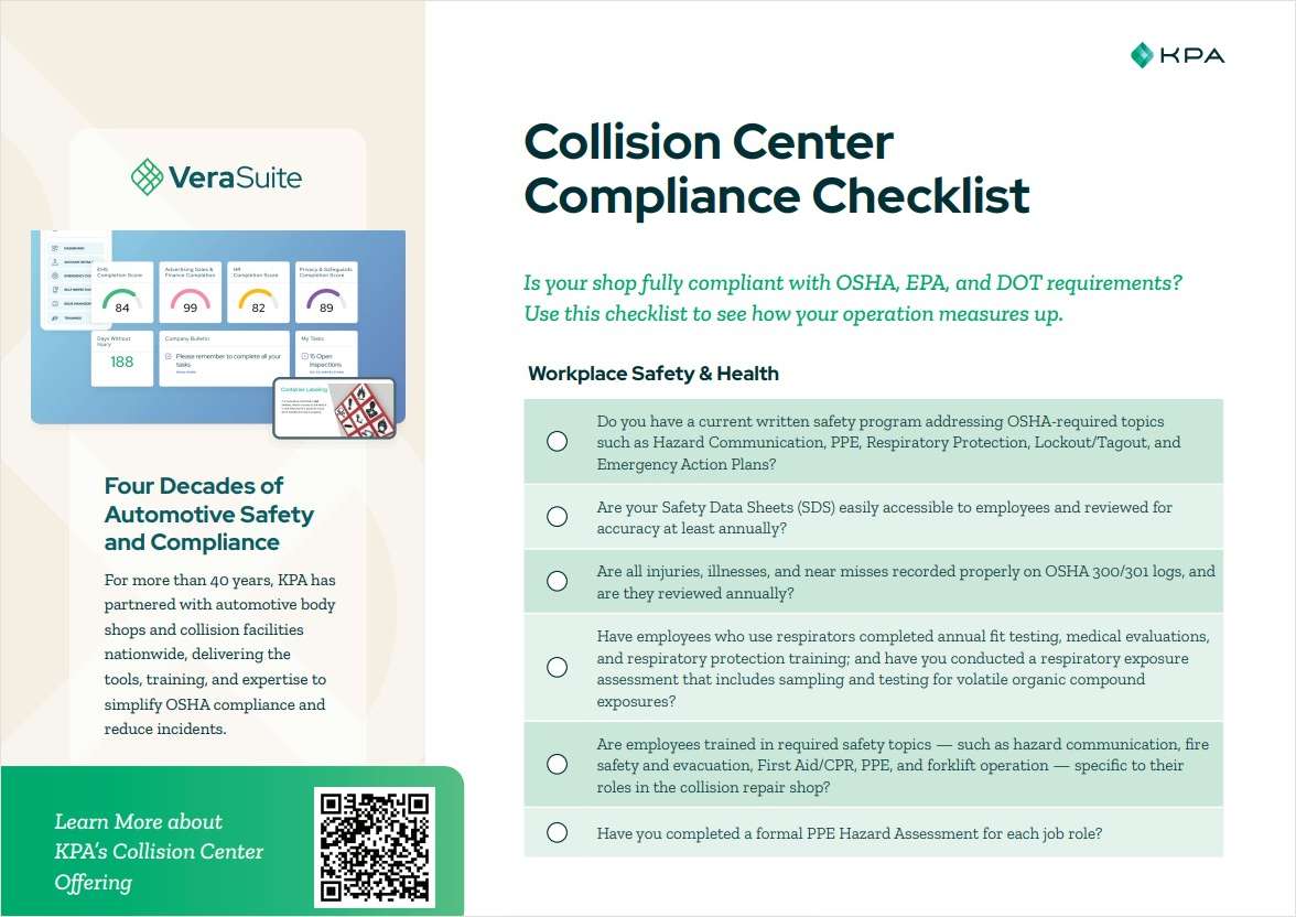 Collision Center Compliance Checklist