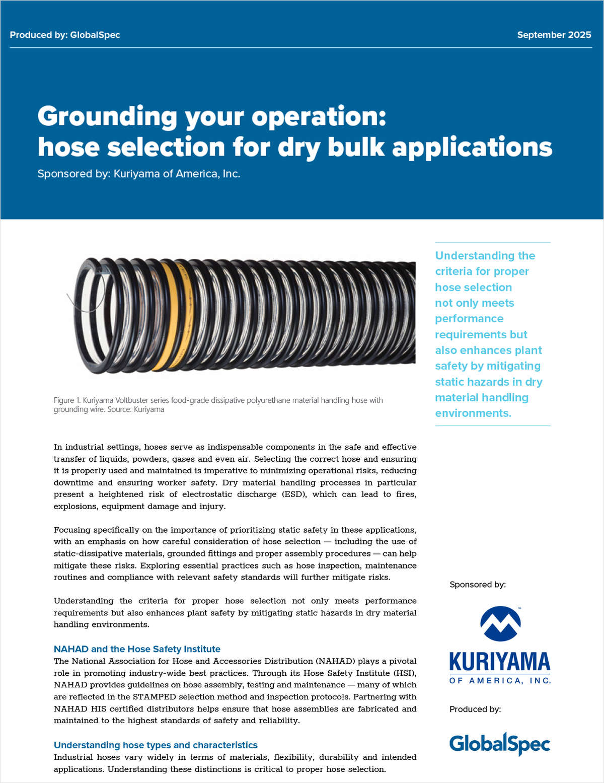 Grounding Your Operation: Hose Selection for Dry Bulk Applications