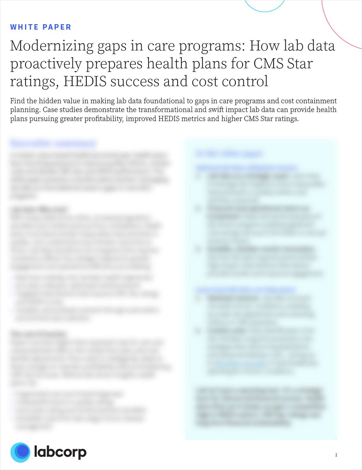 Modernizing gaps in care programs: How lab data proactively prepares health plans for CMS Star ratings, HEDIS success and cost control