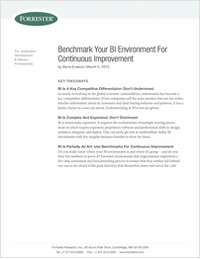 Benchmark Your BI Environment for Continuous Improvement