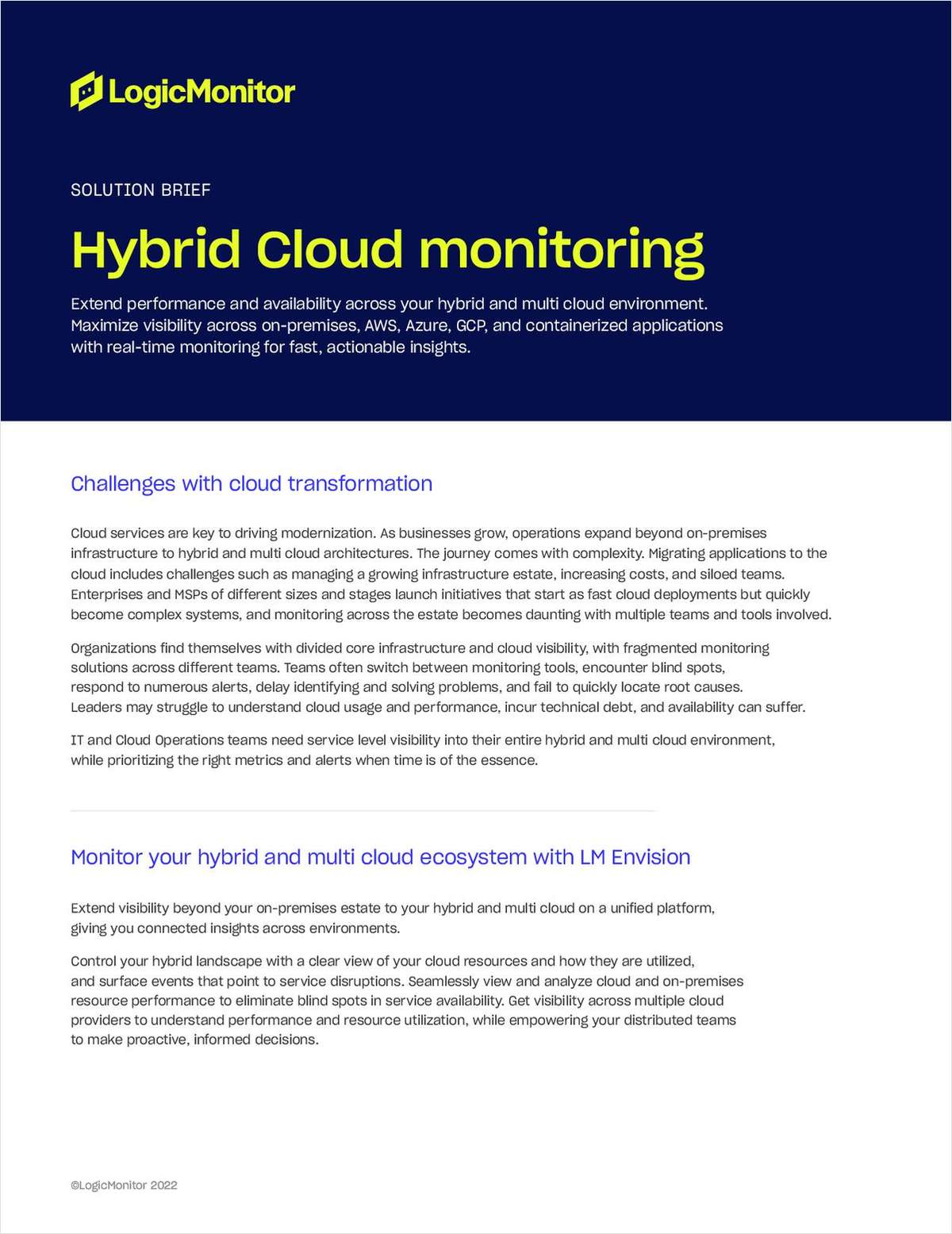 Hybrid Cloud Monitoring Solution Brief