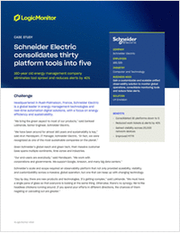 Schneider Electric consolidates monitoring tools by 83% with LogicMonitor