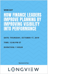 How Finance Leaders Improve Planning by Improving Visibility into Performance