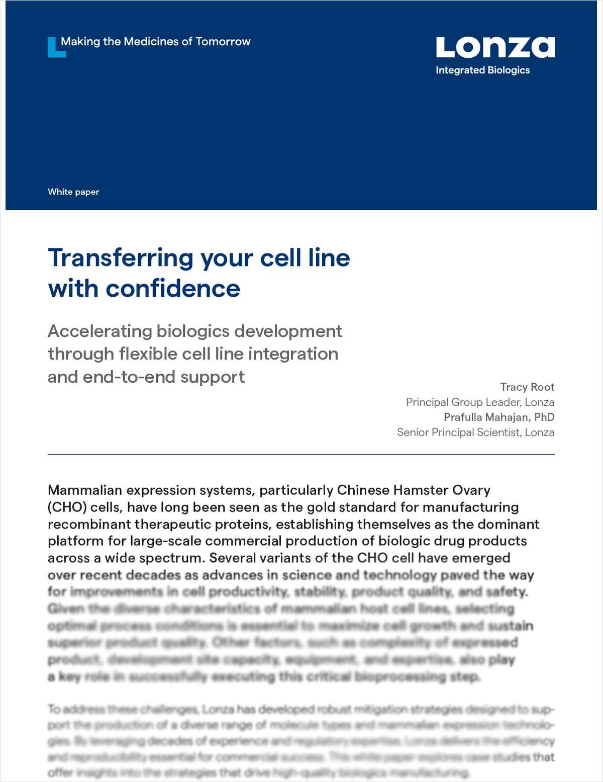 Transferring your cell line with confidence