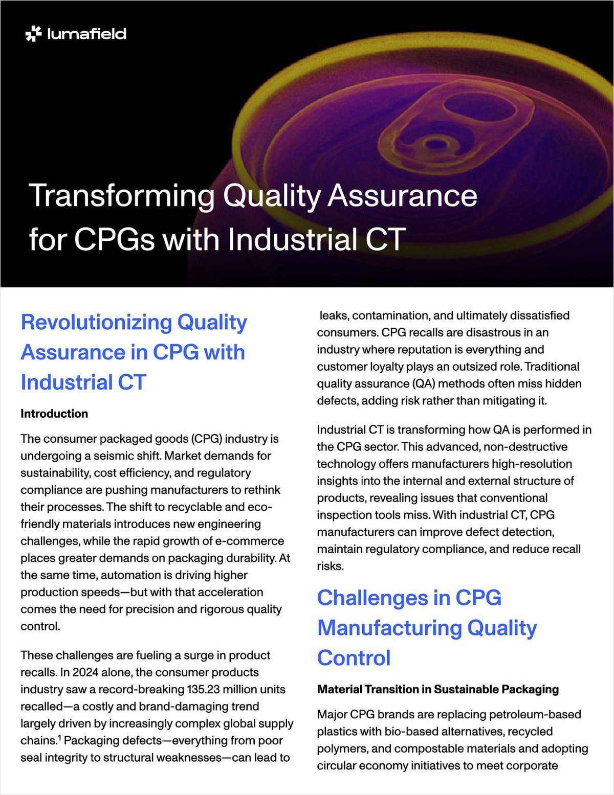 Transforming Quality Assurance for CPGs with Industrial CT