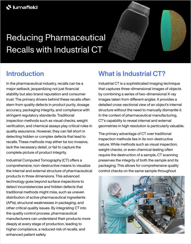 Reducing Pharmaceutical Recalls with Industrial CT