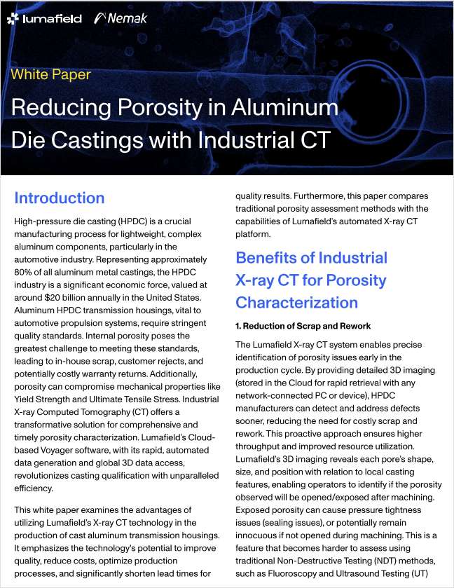 Reducing Porosity in Aluminum Die Castings with Industrial CT