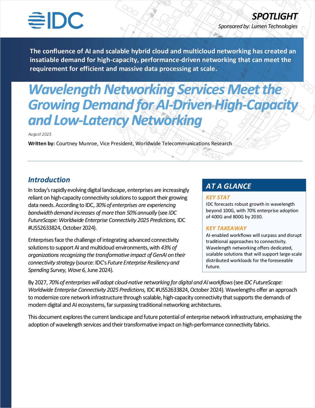 IDC: Unlock Scalable, AI-Ready Connectivity with Wavelength Solutions