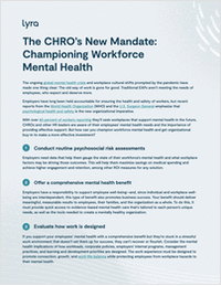 The CHRO's New Mandate: Championing Workforce Mental Health
