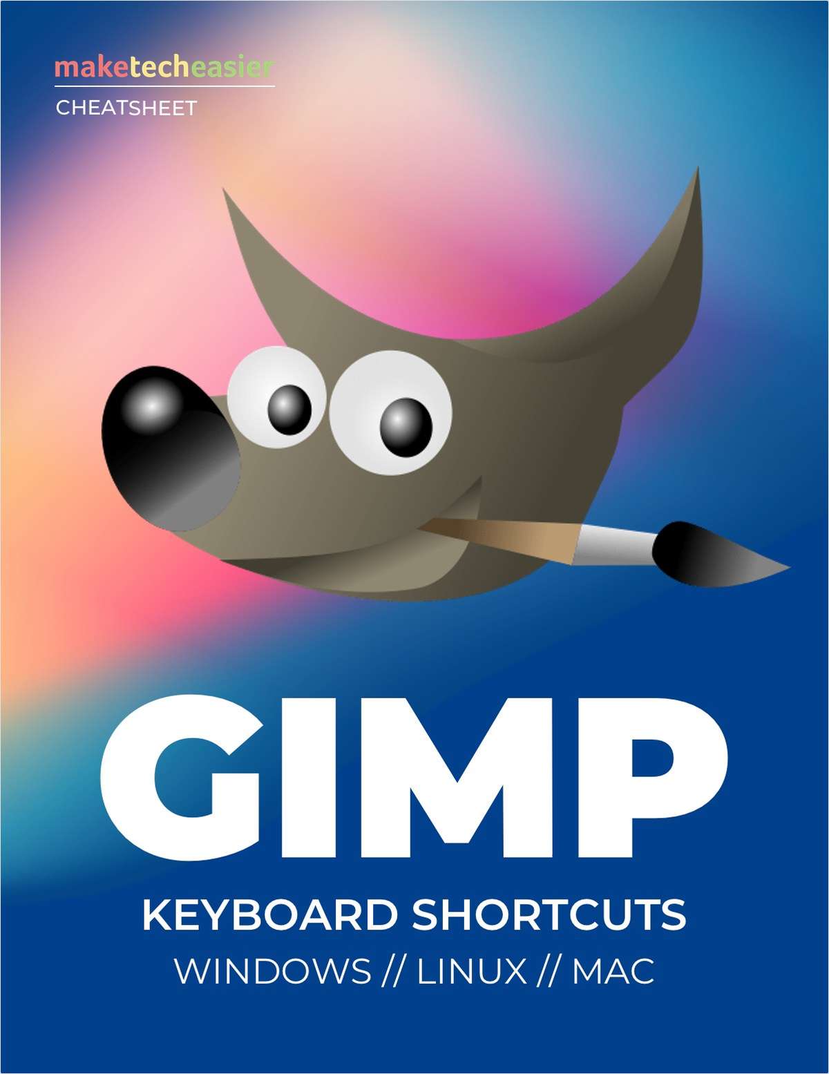 GIMP Keyboard Shortcuts Cheat sheet