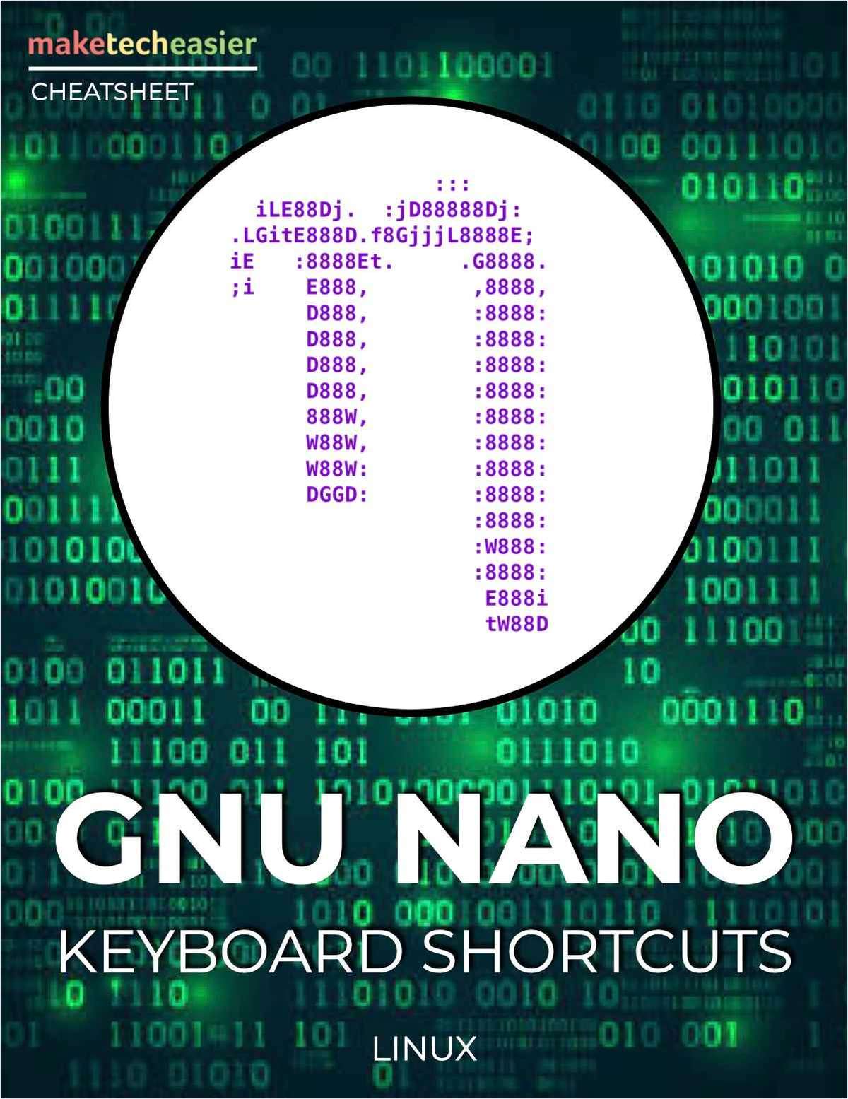 GNU Nano Keyboard Shortcuts