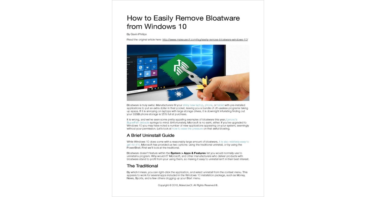 How to Easily Remove Bloatware from Windows 10