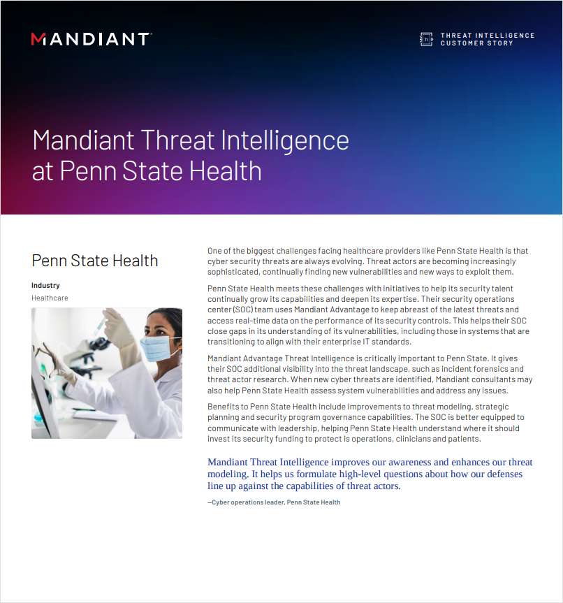 Mandiant Threat Intelligence at Penn State Health