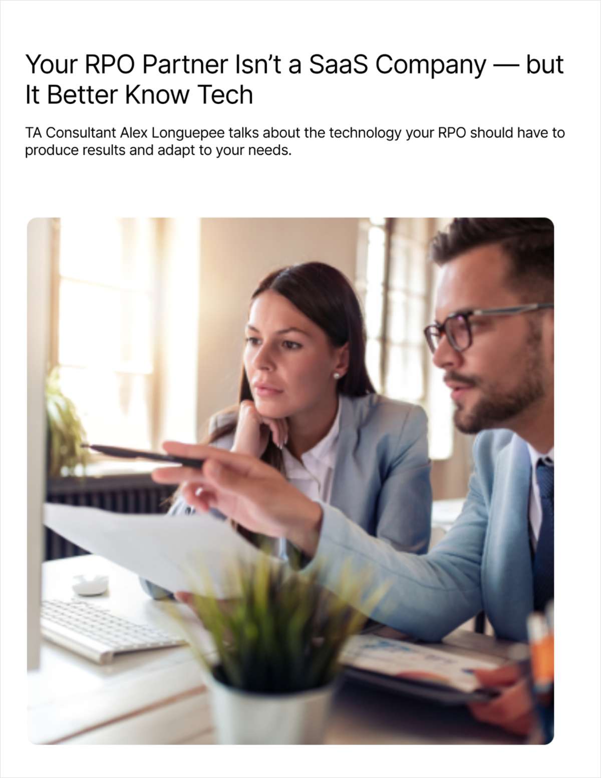 Your RPO Partner Isn't a SaaS Company -- but It Better Know Tech