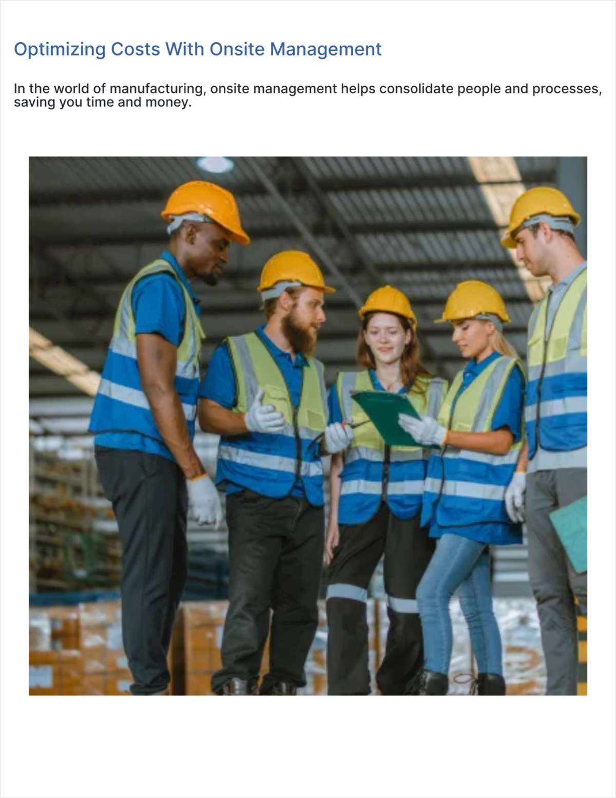 Optimizing Costs With Onsite Management