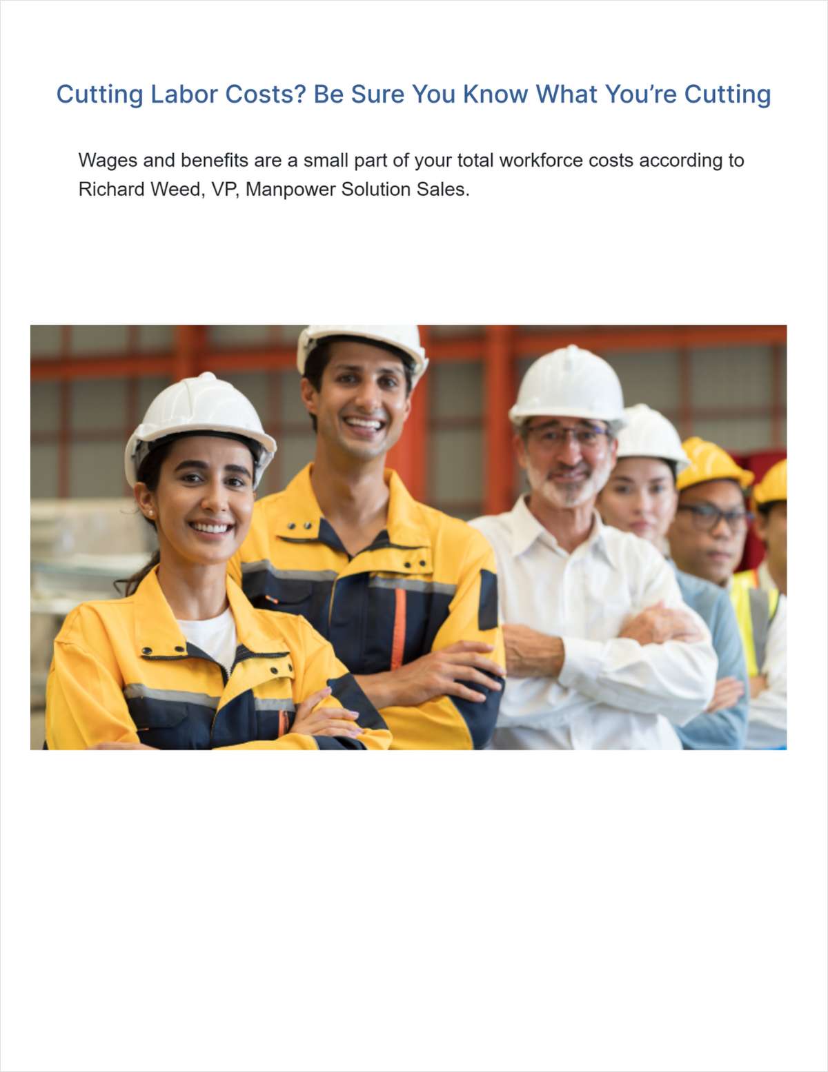 Cutting Labor Costs? Be Sure You Know What You're Cutting