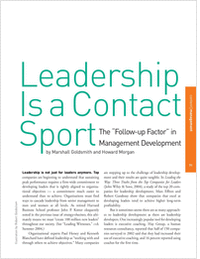 Leadership is a Contact Sport: The Follow-Up Factor in Management Development