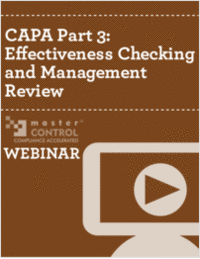 CAPA Part 3: Effectiveness Checking and Management Review