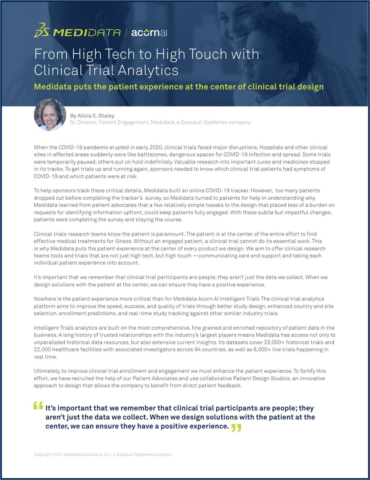 From High Tech to High Touch with Clinical Trial Analytics
