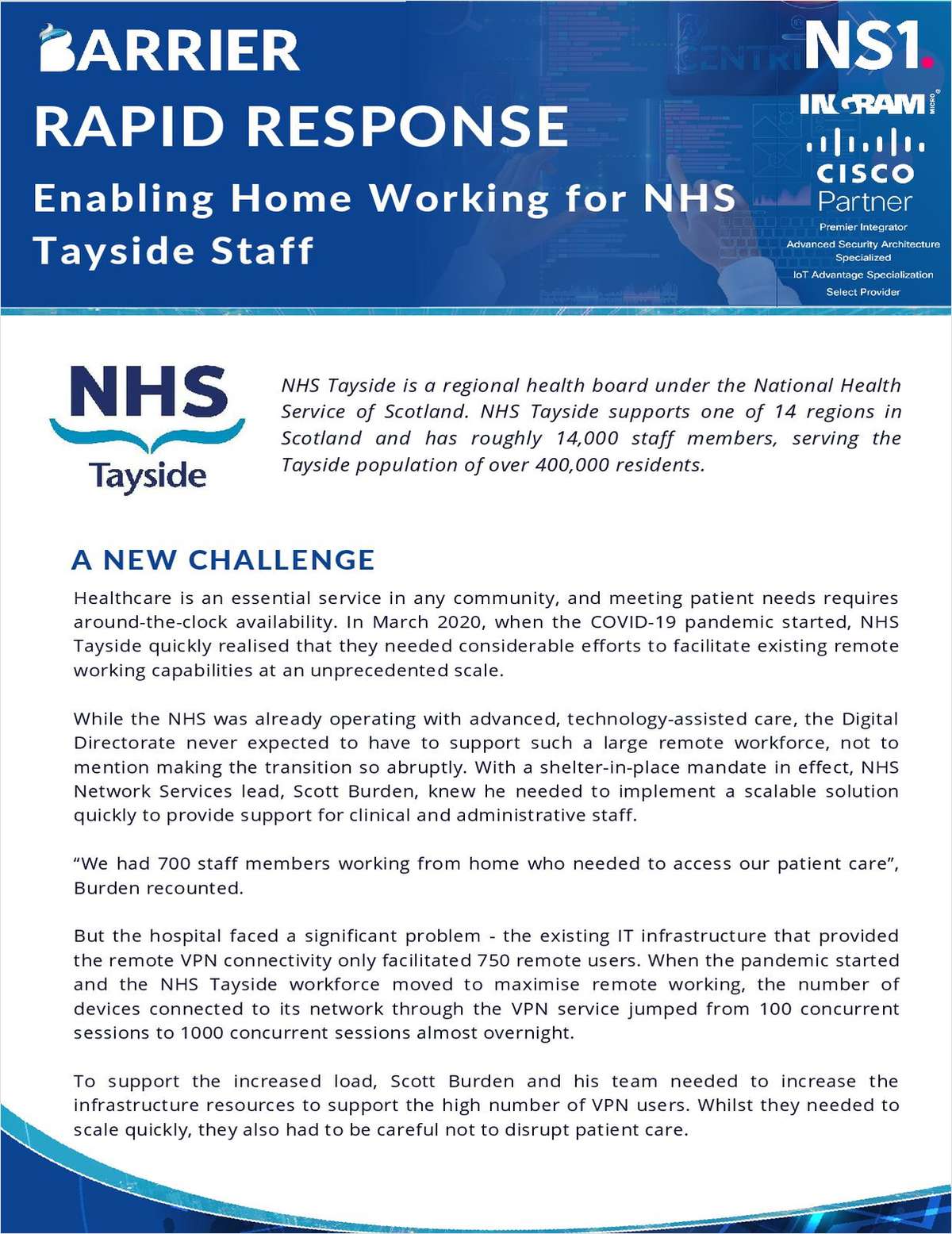 Enabling Home Working for NHS Tayside Staff