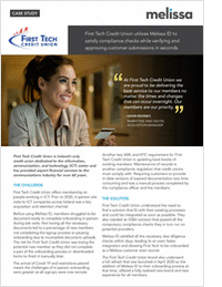Case Study: First Tech Credit Union Satisfies Compliance Checks While Verifying and Approving Customer Submissions in Seconds