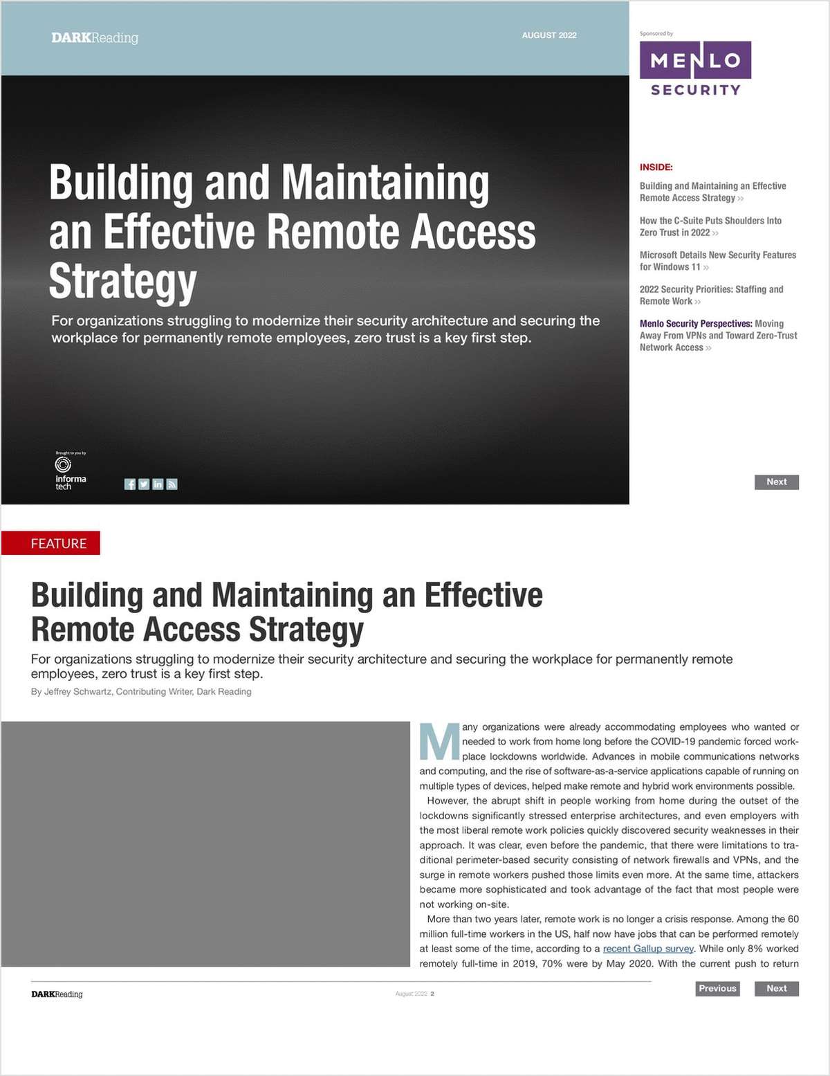 Report: Building and Maintaining an Effective Remote Access Strategy