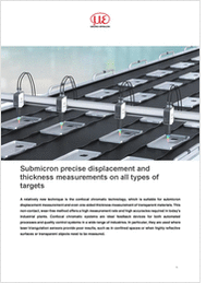 Confocal Sensors for Submicron Displacement and Thickness Measurements