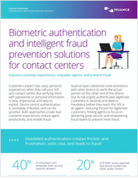 Biometric authentication and intelligent fraud prevention solutions  for contact centers
