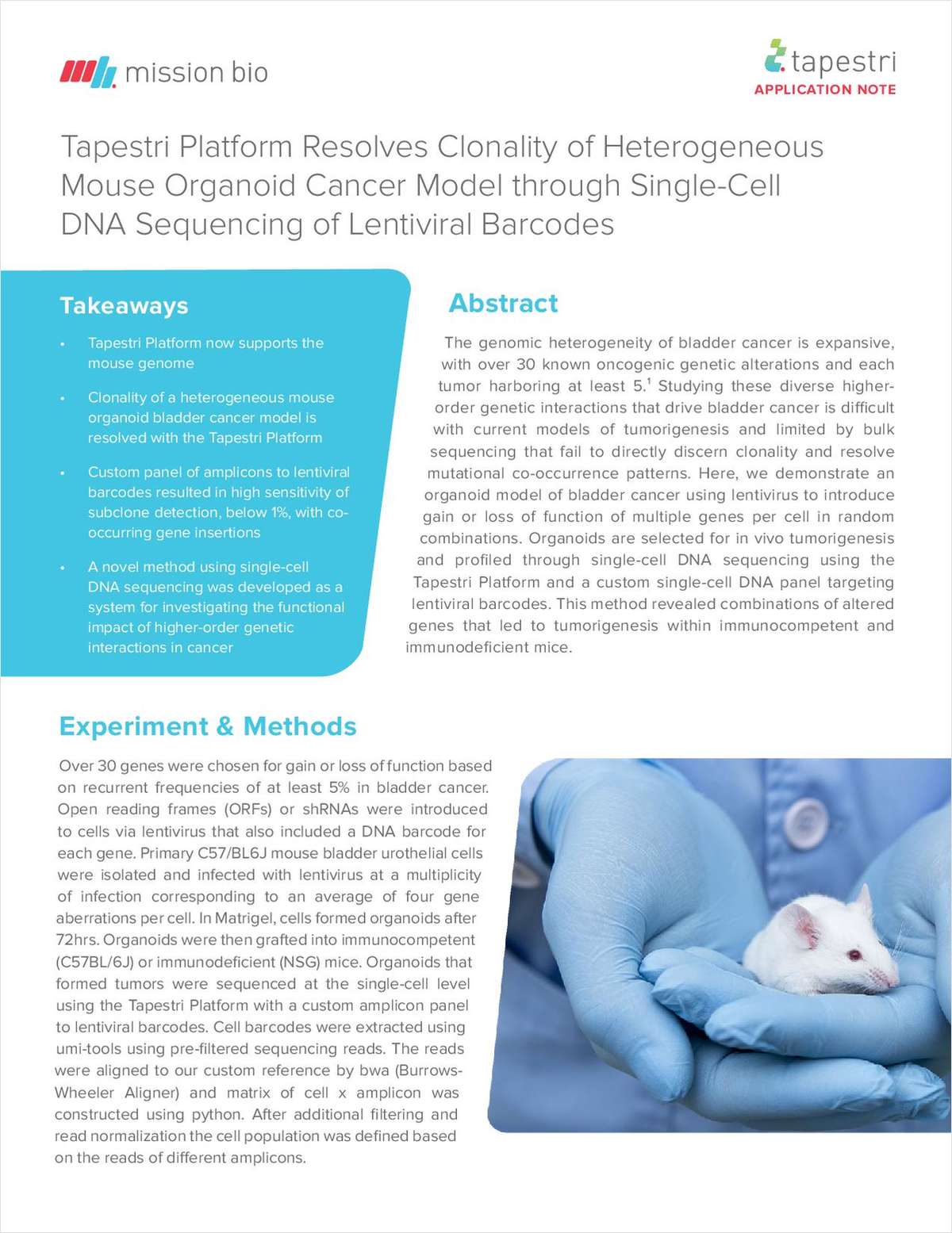 Tapestri Platform Resolves Clonality of Heterogeneous Mouse Organoid Cancer Model Through Single-Cell DNA Sequencing of Lentiviral Barcodes