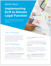 'A single source of truth'  Implementing Enterprise Legal Management to Elevate Legal Function
