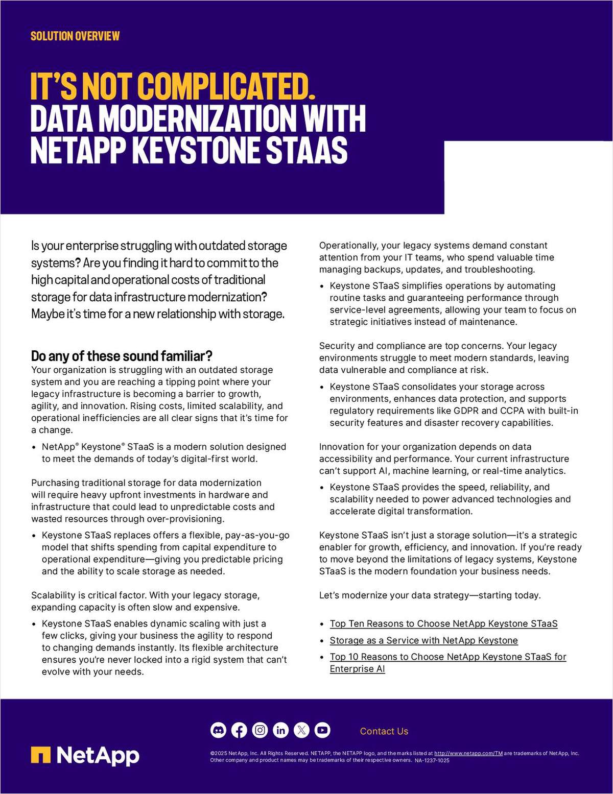 It's Not Complicated. Data Modernization With Netapp Keystone Staas